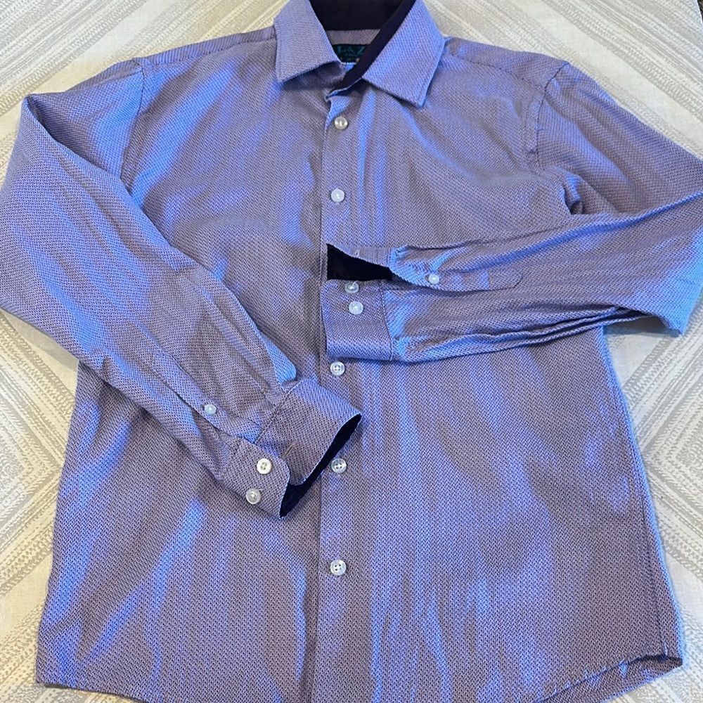 Leo & Zachary Boys Purple Button-Up Long Sleeve Shirt - Size 16